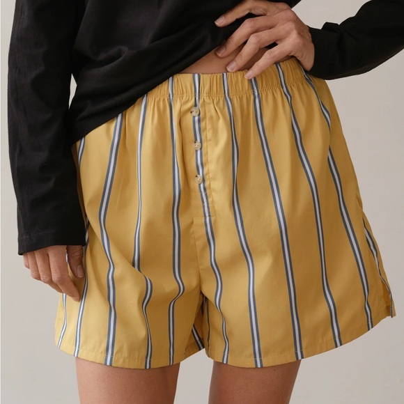 DONNI. Pants - DONNI. Yellow Striped Women’s Shorts
